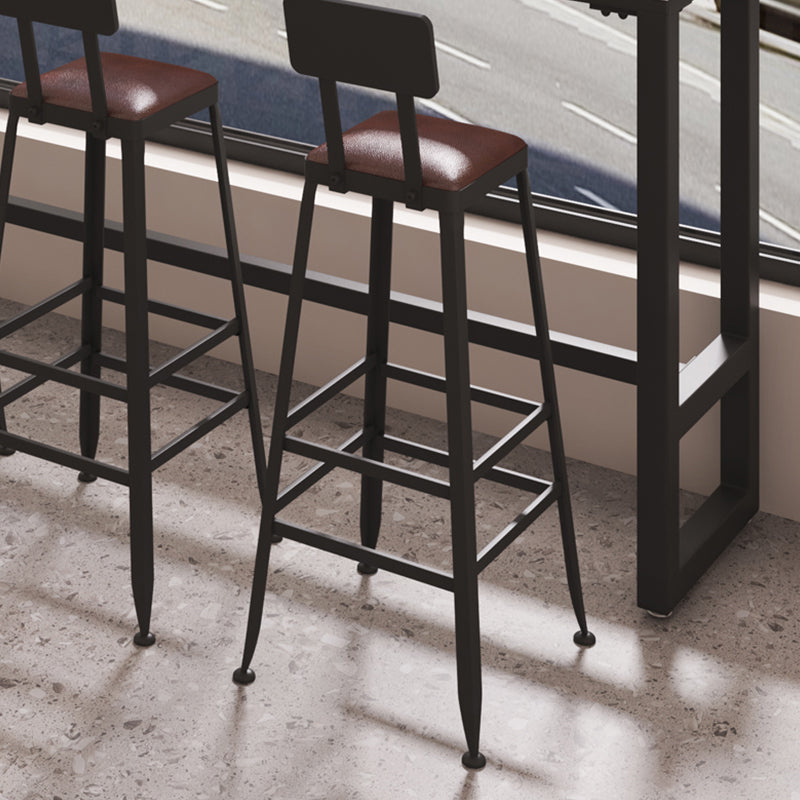 Black Contemporary Counter Height Stools Low Back Bar Stools Clearhalo 'Bar Furniture' 'Bar Stools' 'bar_stools' 'furn' 'furn_bar_stools' 'Furniture' 'Kitchen & Dining Furniture' 7030304