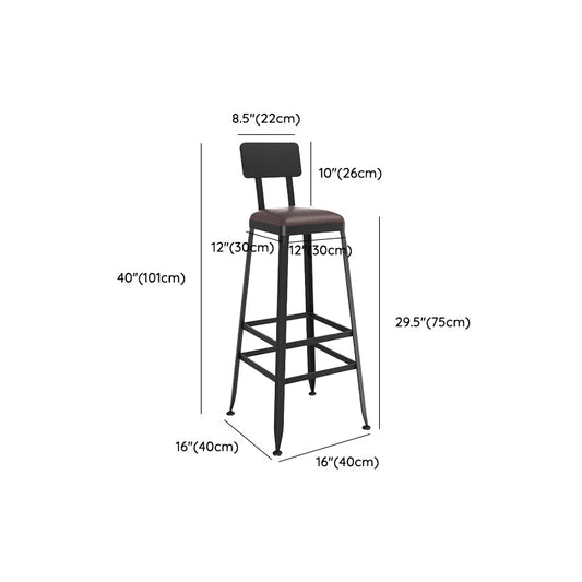 Black Contemporary Counter Height Stools Low Back Bar Stools Clearhalo 'Bar Furniture' 'Bar Stools' 'bar_stools' 'furn' 'furn_bar_stools' 'Furniture' 'Kitchen & Dining Furniture' 7030310