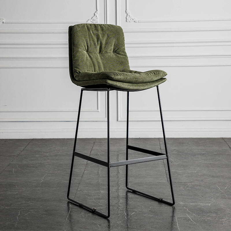 Modern Backrest Armless Counter Stool Iron Cafe Bar Stool with Cushion Army Green 1 Piece Clearhalo 'Bar Furniture' 'Bar Stools' 'bar_stools' 'furn' 'furn_bar_stools' 'Furniture' 'Kitchen & Dining Furniture' 7030312