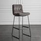 Modern Backrest Armless Counter Stool Iron Cafe Bar Stool with Cushion Dark Heather Gray 1 Piece Clearhalo 'Bar Furniture' 'Bar Stools' 'bar_stools' 'furn' 'furn_bar_stools' 'Furniture' 'Kitchen & Dining Furniture' 7030321