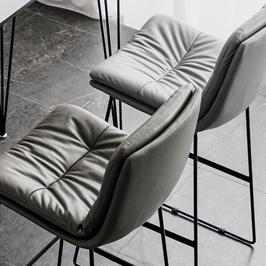 Modern Backrest Armless Counter Stool Iron Cafe Bar Stool with Cushion Clearhalo 'Bar Furniture' 'Bar Stools' 'bar_stools' 'furn' 'furn_bar_stools' 'Furniture' 'Kitchen & Dining Furniture' 7030324