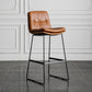 Modern Backrest Armless Counter Stool Iron Cafe Bar Stool with Cushion Brown 1 Piece Clearhalo 'Bar Furniture' 'Bar Stools' 'bar_stools' 'furn' 'furn_bar_stools' 'Furniture' 'Kitchen & Dining Furniture' 7030332