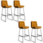 Modern Backrest Armless Counter Stool Iron Cafe Bar Stool with Cushion Ginger 4 Piece Set Clearhalo 'Bar Furniture' 'Bar Stools' 'bar_stools' 'furn' 'furn_bar_stools' 'Furniture' 'Kitchen & Dining Furniture' 7030347