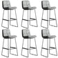 Modern Backrest Armless Counter Stool Iron Cafe Bar Stool with Cushion Light Gray 6 Piece Set Clearhalo 'Bar Furniture' 'Bar Stools' 'bar_stools' 'furn' 'furn_bar_stools' 'Furniture' 'Kitchen & Dining Furniture' 7030363