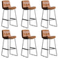 Modern Backrest Armless Counter Stool Iron Cafe Bar Stool with Cushion Brown 6 Piece Set Clearhalo 'Bar Furniture' 'Bar Stools' 'bar_stools' 'furn' 'furn_bar_stools' 'Furniture' 'Kitchen & Dining Furniture' 7030368