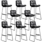 Modern Backrest Armless Counter Stool Iron Cafe Bar Stool with Cushion Black 8 Piece Set Clearhalo 'Bar Furniture' 'Bar Stools' 'bar_stools' 'furn' 'furn_bar_stools' 'Furniture' 'Kitchen & Dining Furniture' 7030373