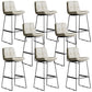 Modern Backrest Armless Counter Stool Iron Cafe Bar Stool with Cushion Off-White 8 Piece Set Clearhalo 'Bar Furniture' 'Bar Stools' 'bar_stools' 'furn' 'furn_bar_stools' 'Furniture' 'Kitchen & Dining Furniture' 7030376
