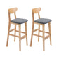 Industrial Armless Backrest Counter Stool Rubber Wood Cafe Bar Stool with Cushion
