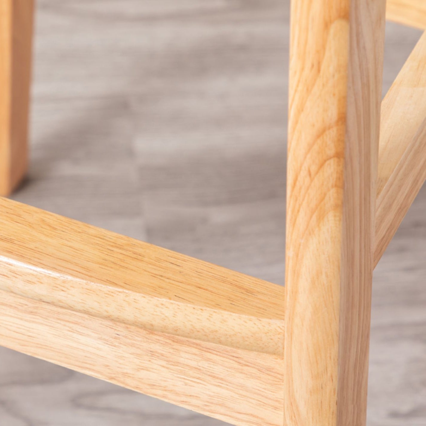 Industrial Armless Backrest Counter Stool Rubber Wood Cafe Bar Stool with Cushion