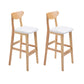 Industrial Armless Backrest Counter Stool Rubber Wood Cafe Bar Stool with Cushion