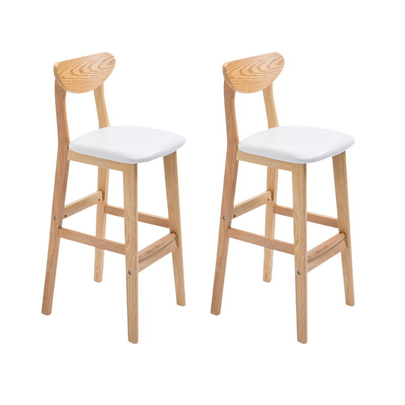 Industrial Armless Backrest Counter Stool Rubber Wood Cafe Bar Stool with Cushion