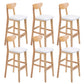 Industrial Armless Backrest Counter Stool Rubber Wood Cafe Bar Stool with Cushion