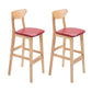 Industrial Armless Backrest Counter Stool Rubber Wood Cafe Bar Stool with Cushion