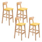 Industrial Armless Backrest Counter Stool Rubber Wood Cafe Bar Stool with Cushion