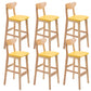 Industrial Armless Backrest Counter Stool Rubber Wood Cafe Bar Stool with Cushion