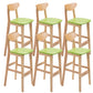 Industrial Armless Backrest Counter Stool Rubber Wood Cafe Bar Stool with Cushion