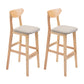 Industrial Armless Backrest Counter Stool Rubber Wood Cafe Bar Stool with Cushion