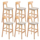 Industrial Armless Backrest Counter Stool Rubber Wood Cafe Bar Stool with Cushion