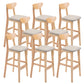 Industrial Armless Backrest Counter Stool Rubber Wood Cafe Bar Stool with Cushion