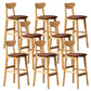 Industrial Armless Backrest Counter Stool Rubber Wood Cafe Bar Stool with Cushion