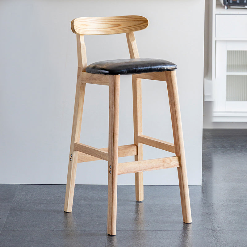 Pie de contraataque industrial Taburete de Counterless Café de madera con pedal y cojín