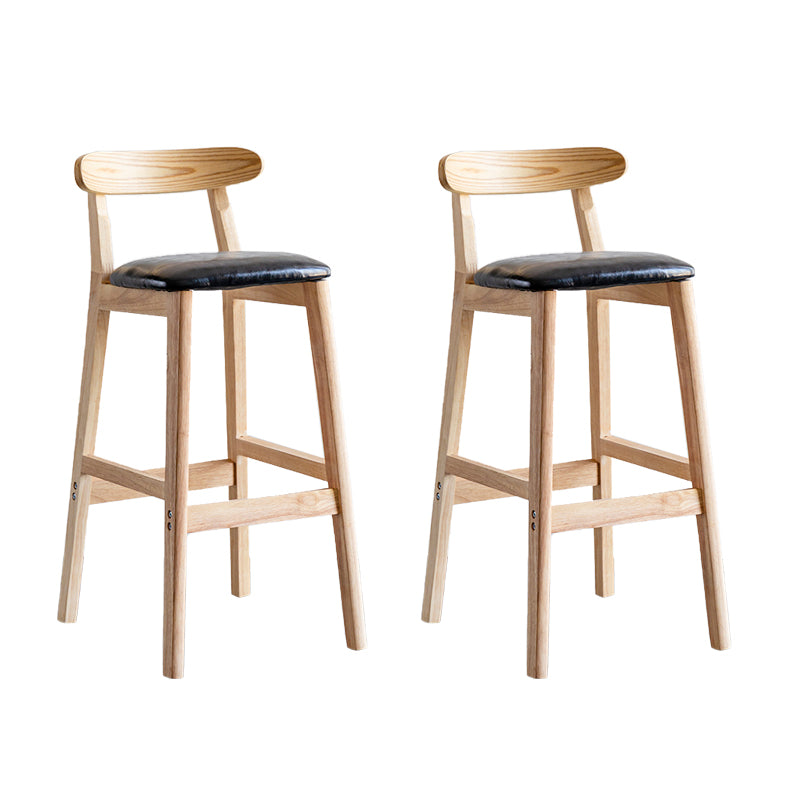 Pie de contraataque industrial Taburete de Counterless Café de madera con pedal y cojín