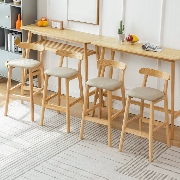 Pie de contraataque industrial Taburete de Counterless Café de madera con pedal y cojín