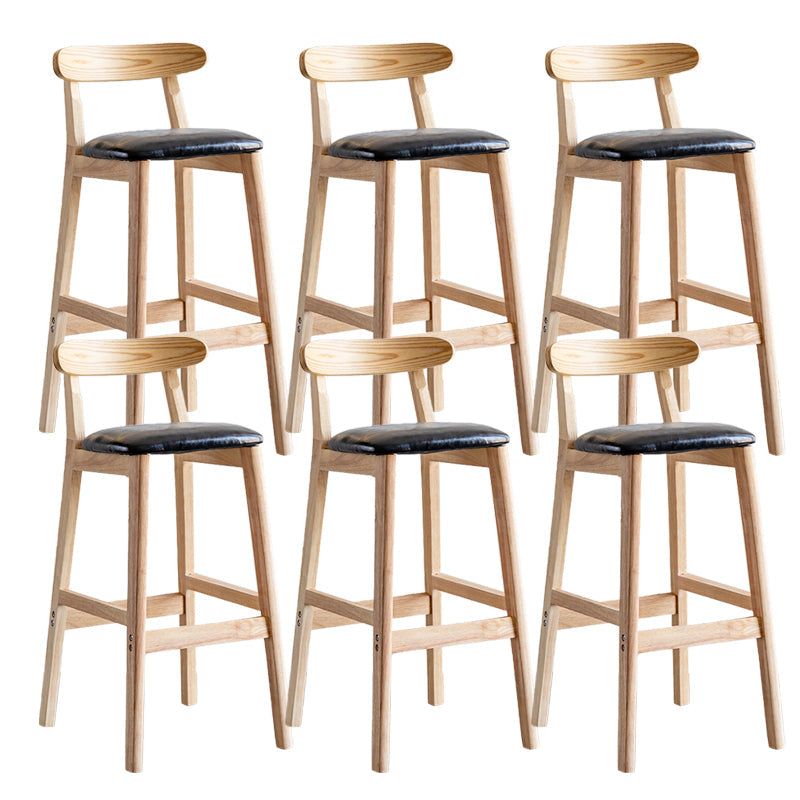 Pie de contraataque industrial Taburete de Counterless Café de madera con pedal y cojín