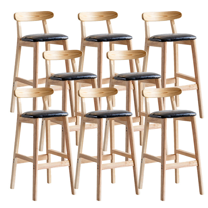 Pie de contraataque industrial Taburete de Counterless Café de madera con pedal y cojín