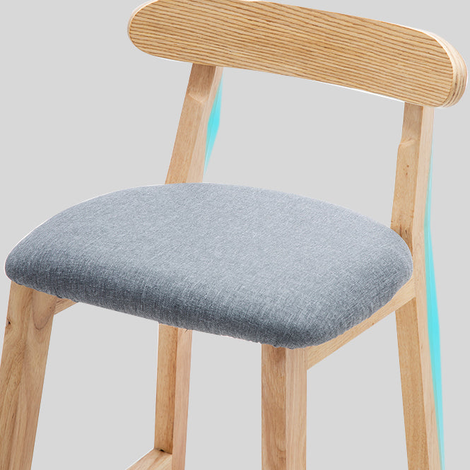 Pie de contraataque industrial Taburete de Counterless Café de madera con pedal y cojín