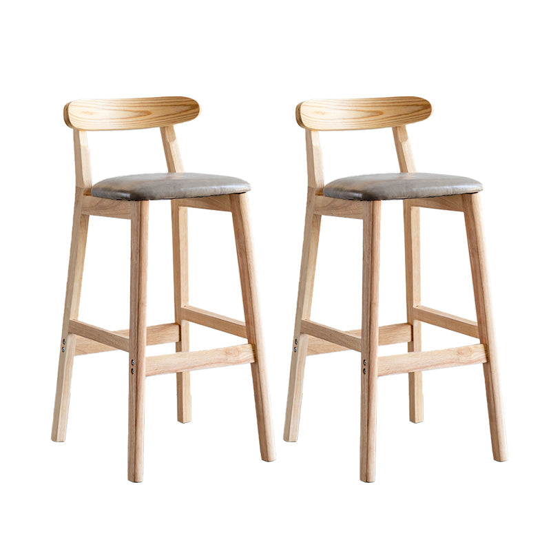 Pie de contraataque industrial Taburete de Counterless Café de madera con pedal y cojín