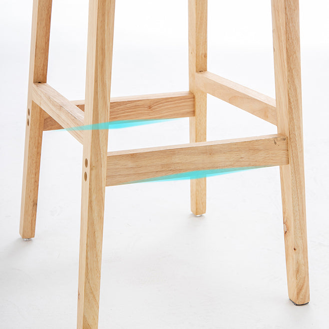 Pie de contraataque industrial Taburete de Counterless Café de madera con pedal y cojín