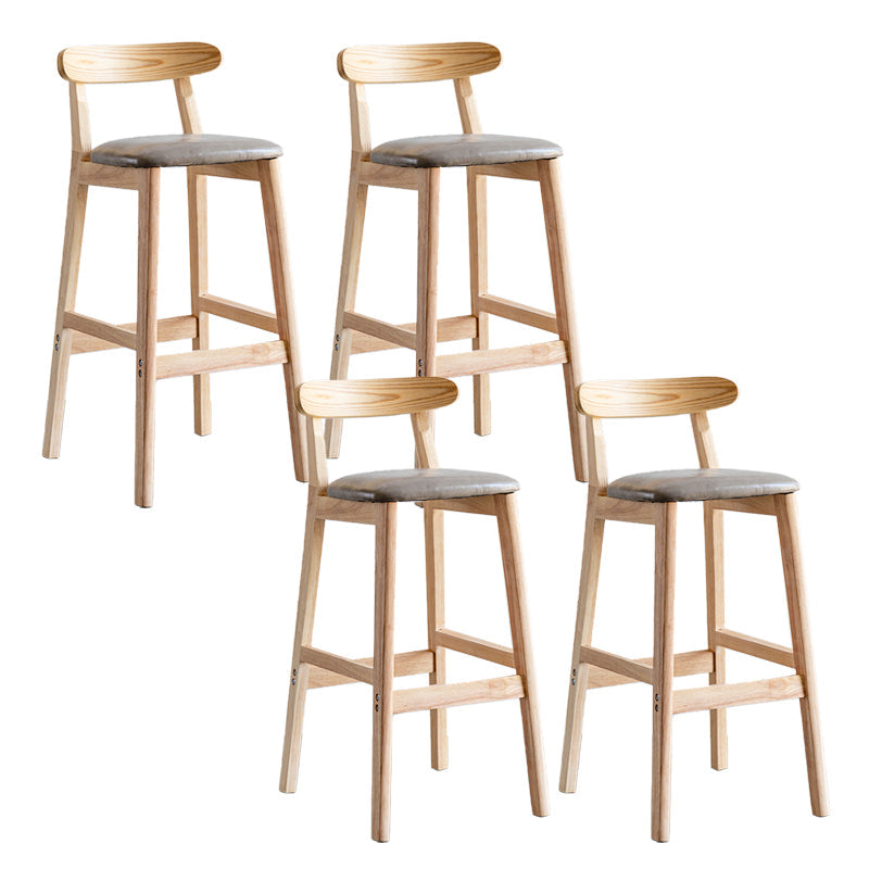 Pie de contraataque industrial Taburete de Counterless Café de madera con pedal y cojín