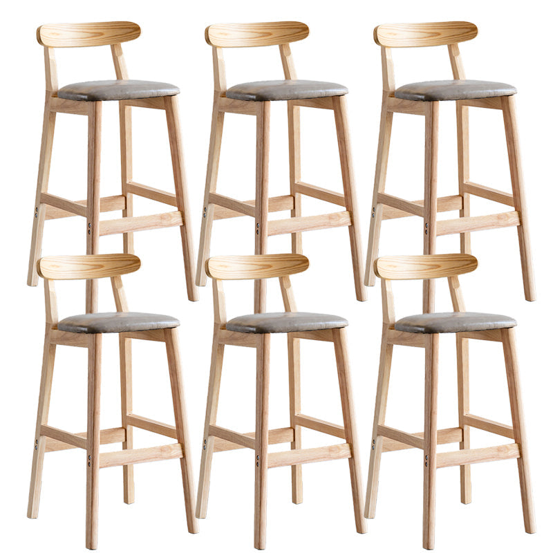 Pie de contraataque industrial Taburete de Counterless Café de madera con pedal y cojín