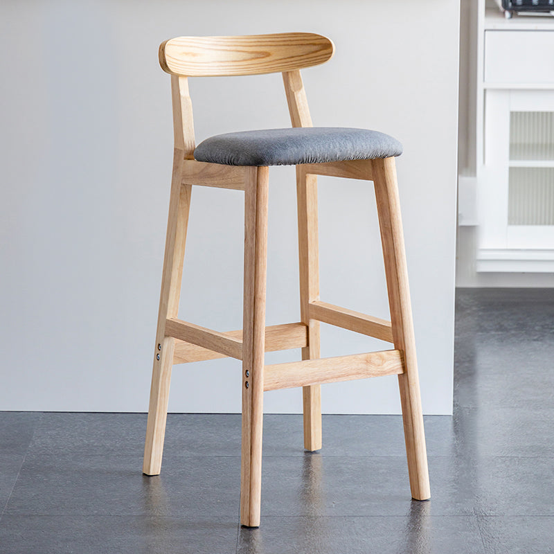 Pie de contraataque industrial Taburete de Counterless Café de madera con pedal y cojín