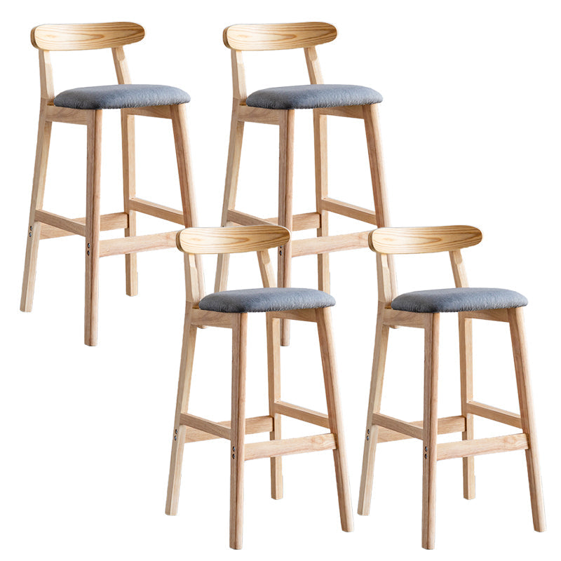 Pie de contraataque industrial Taburete de Counterless Café de madera con pedal y cojín