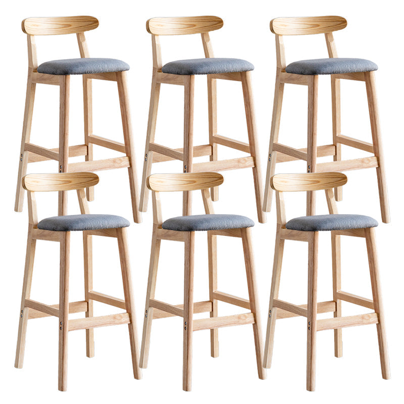 Pie de contraataque industrial Taburete de Counterless Café de madera con pedal y cojín