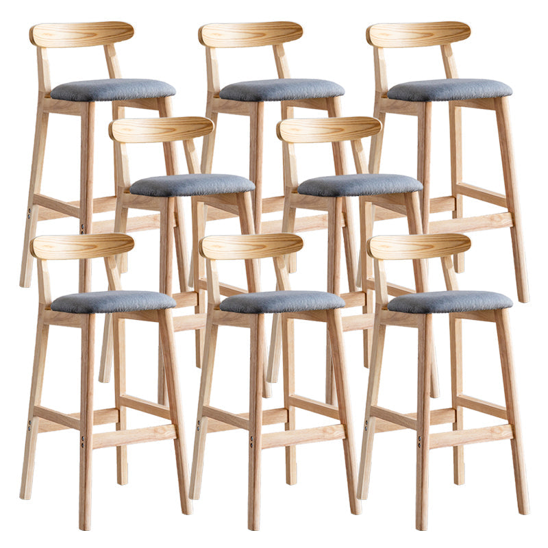 Pie de contraataque industrial Taburete de Counterless Café de madera con pedal y cojín