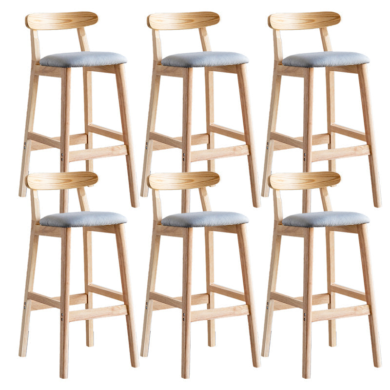 Pie de contraataque industrial Taburete de Counterless Café de madera con pedal y cojín