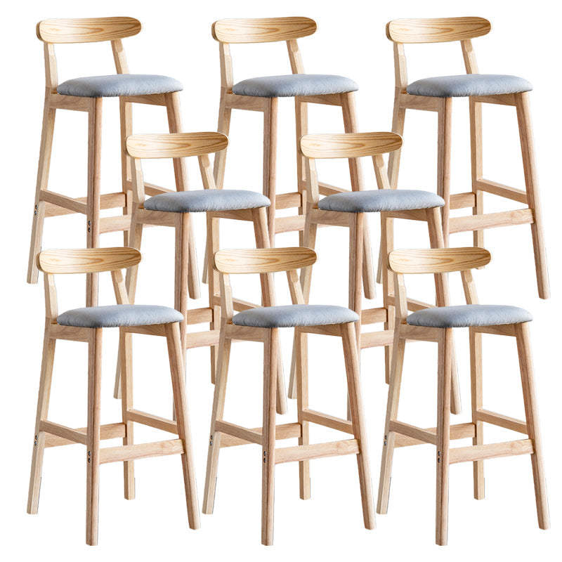 Pie de contraataque industrial Taburete de Counterless Café de madera con pedal y cojín