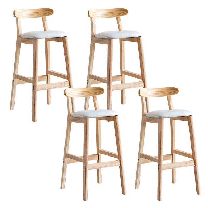 Pie de contraataque industrial Taburete de Counterless Café de madera con pedal y cojín