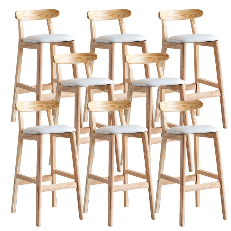 Pie de contraataque industrial Taburete de Counterless Café de madera con pedal y cojín