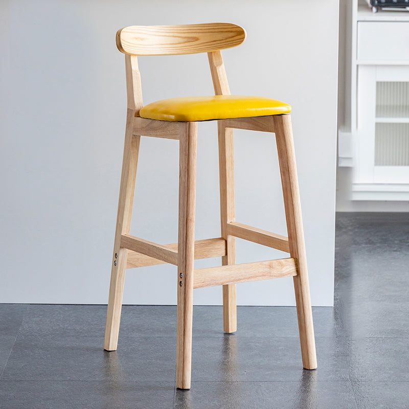 Pie de contraataque industrial Taburete de Counterless Café de madera con pedal y cojín