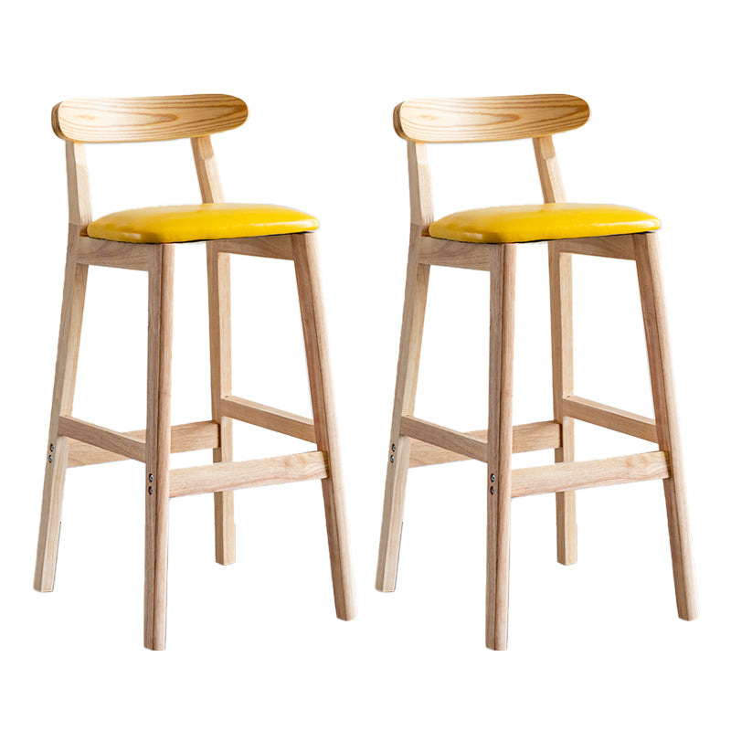 Pie de contraataque industrial Taburete de Counterless Café de madera con pedal y cojín