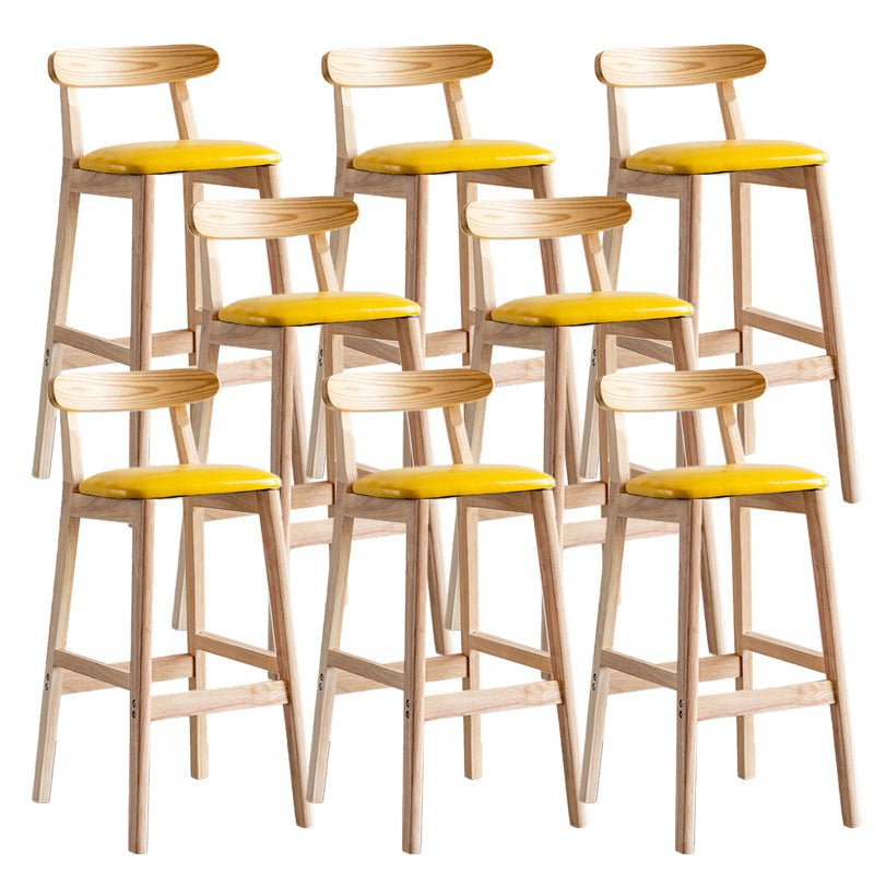 Pie de contraataque industrial Taburete de Counterless Café de madera con pedal y cojín