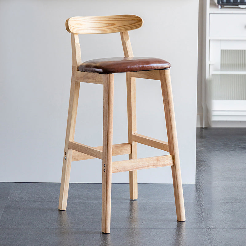 Pie de contraataque industrial Taburete de Counterless Café de madera con pedal y cojín