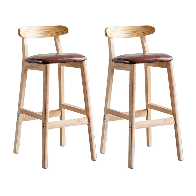 Pie de contraataque industrial Taburete de Counterless Café de madera con pedal y cojín