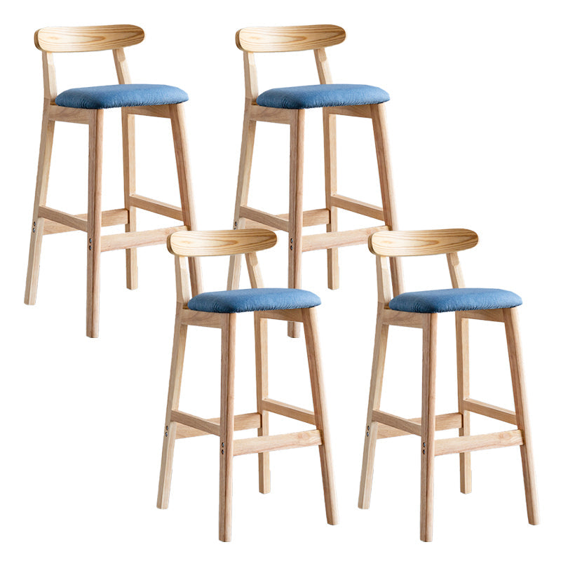 Pie de contraataque industrial Taburete de Counterless Café de madera con pedal y cojín