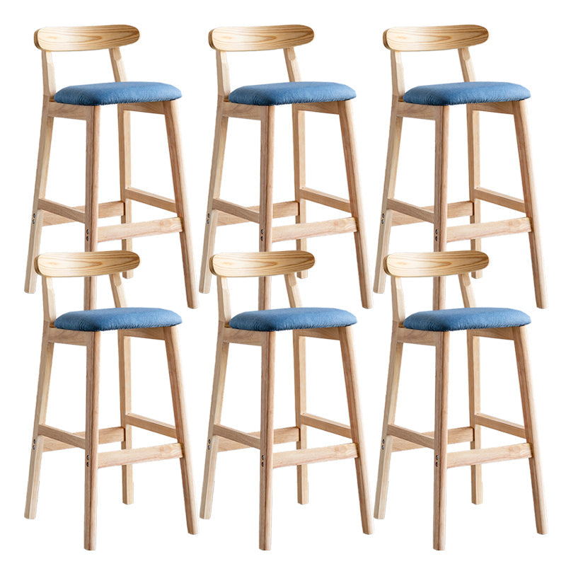 Pie de contraataque industrial Taburete de Counterless Café de madera con pedal y cojín