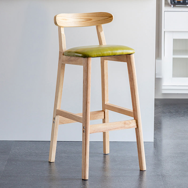 Pie de contraataque industrial Taburete de Counterless Café de madera con pedal y cojín